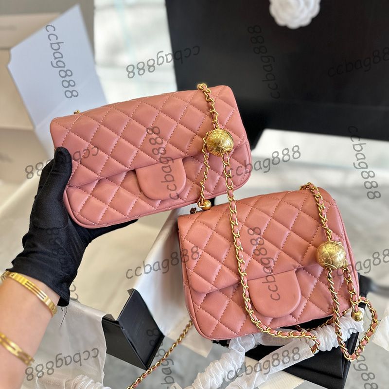 Womens Classic Mini Flap Sqaure Bags Crush Pearl Gold Ball Metal Hardware  Matelasse Chain Crossbody Shoulder Luxury Designer Sac Sacoche Handbags  18CM From Ccbag888, $11.38