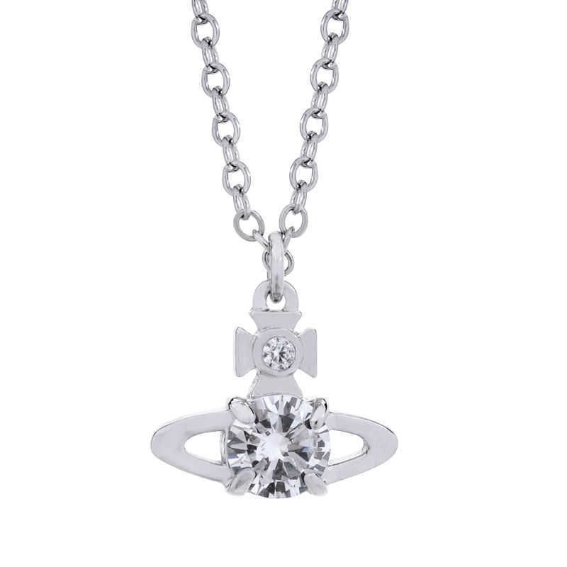 Silver Four Claw Large Diamond Necklace
