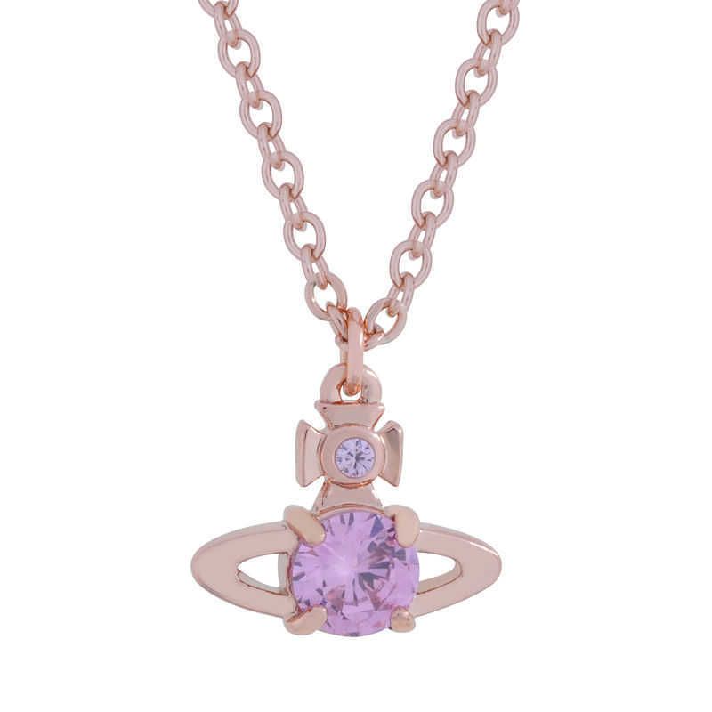 Rose Gold Four Claw Diamond Necklace