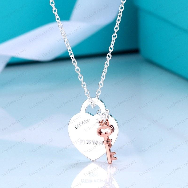 Small Rose Gold Key Necklace