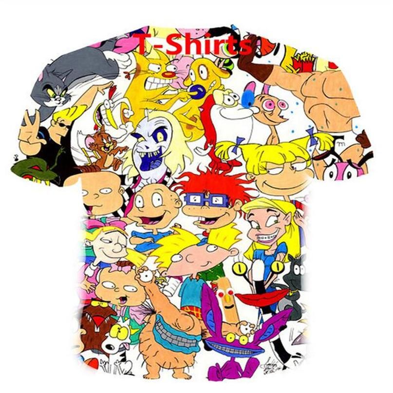 New Fashion Cartoon Characters 90s T-Shirts Men Fashion Clothing 3D Print  Men Women Harajuku Style Streetwear Tops EL043254H