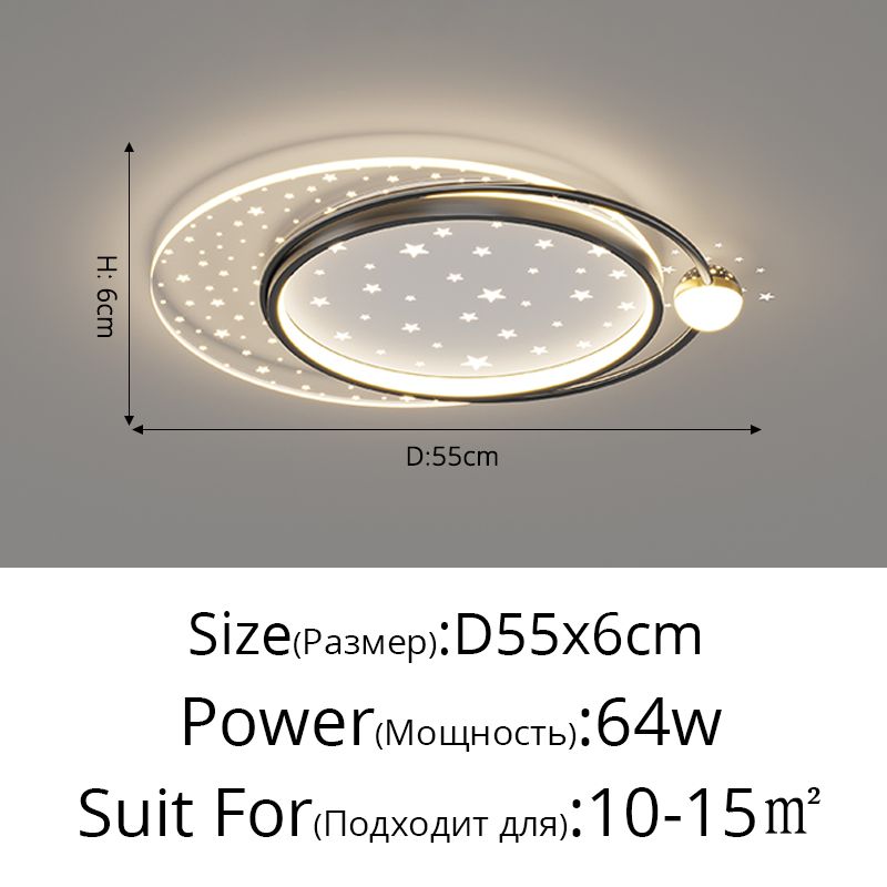 Round Black 55cm China Dimmable con