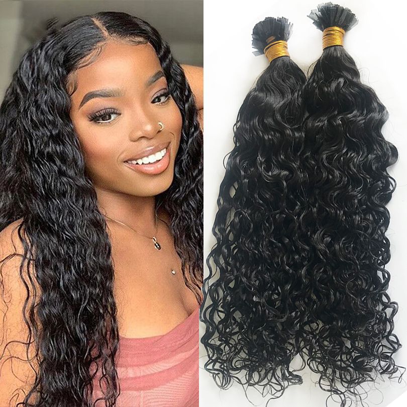Water Curly Brazilian Pre Bonded Flat Nail Tip in Human Hair Extensions 8-30inch 1g/Strand Machine Made Tips in Hairs Water Curly Brazilian Pre Bonded Flat Nail Tip in Human Hair Extensions 8-30inch 1g/Strand Machine Made Tips in Hairs
