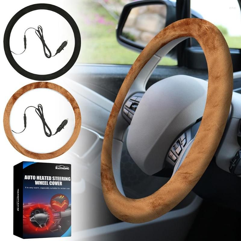 Steering Wheel Covers Universal DC 12V Heated 14 5 15 5 Inch Cover
