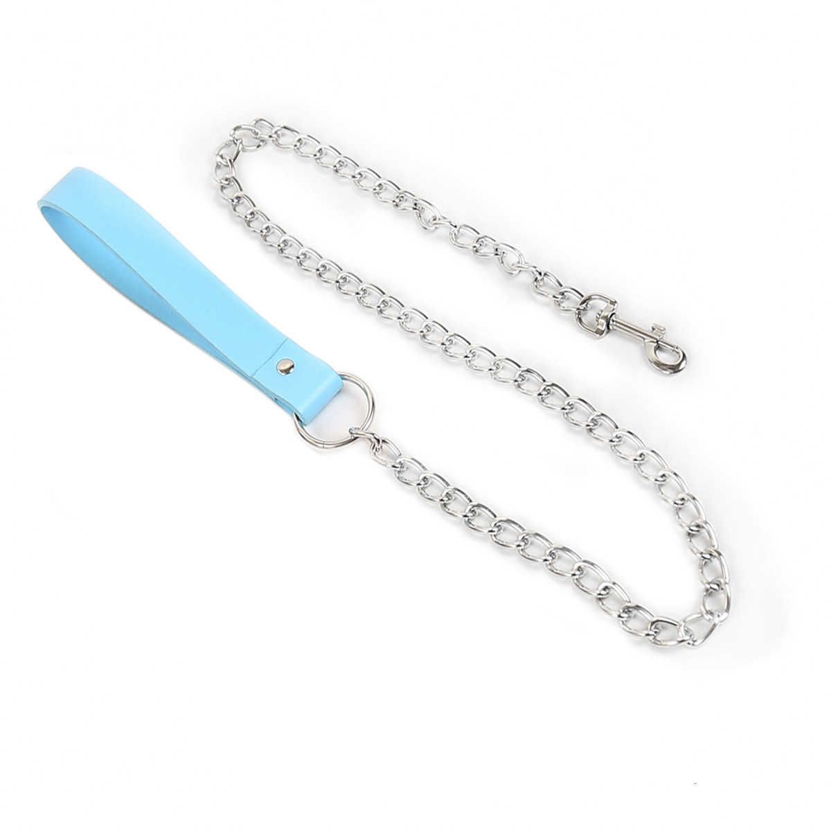 Sky Blue Leather Chain Traction