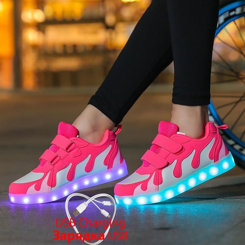 Zapatos LED 2019 zapatillas brillantes niños y niñas Light Up Dance Party para