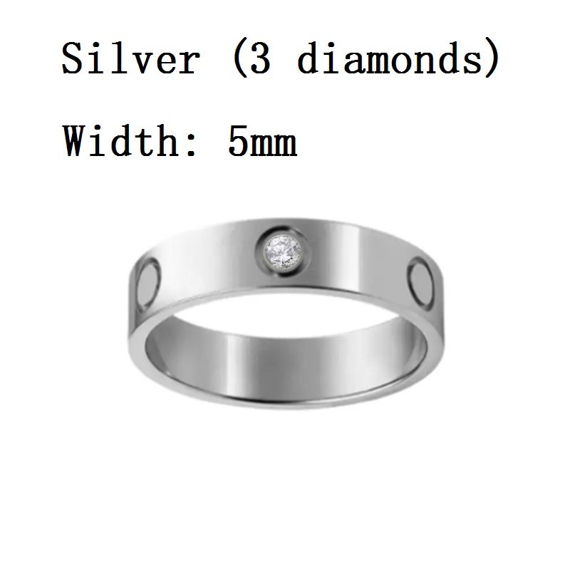 5mm Silver with diamond