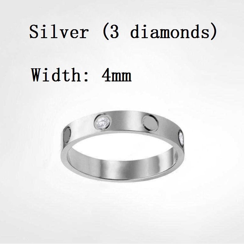 4mm Silver with diamond