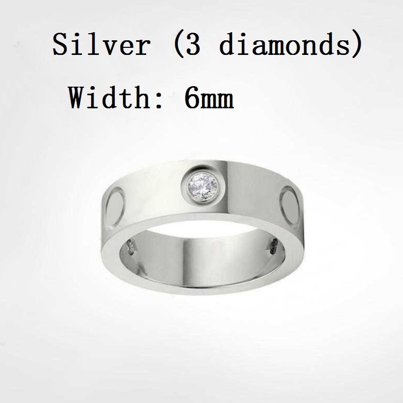 Silver de 6 mm com diamante