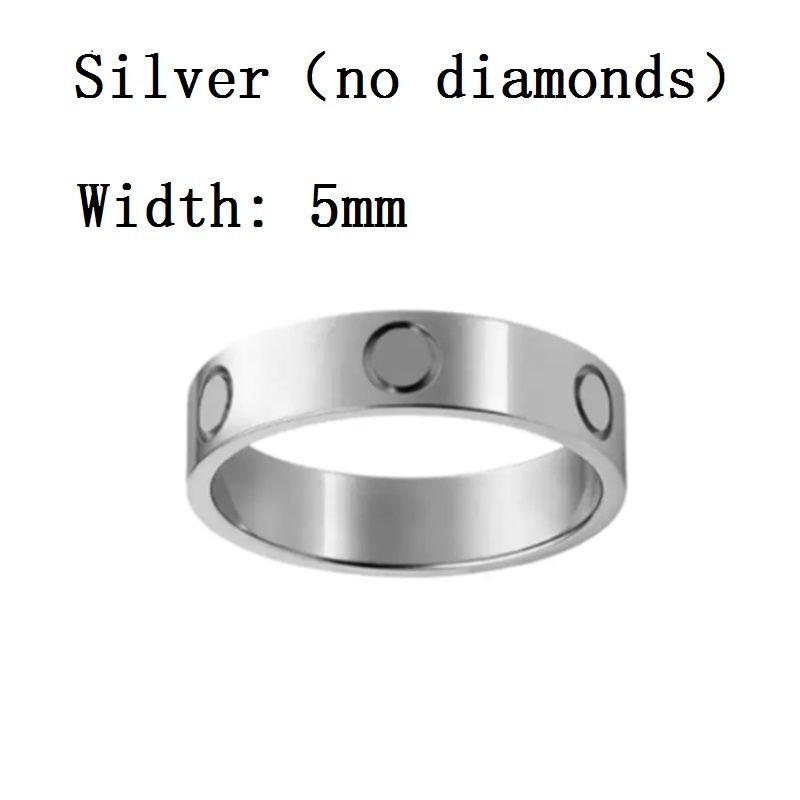 5mm argento senza diamante