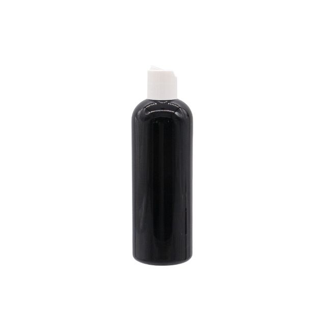 Plástico branco de garrafa preta