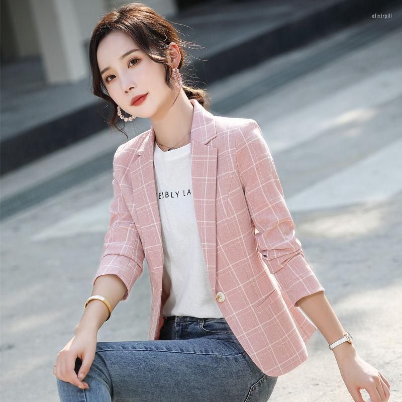 Pink Plaid Blazer