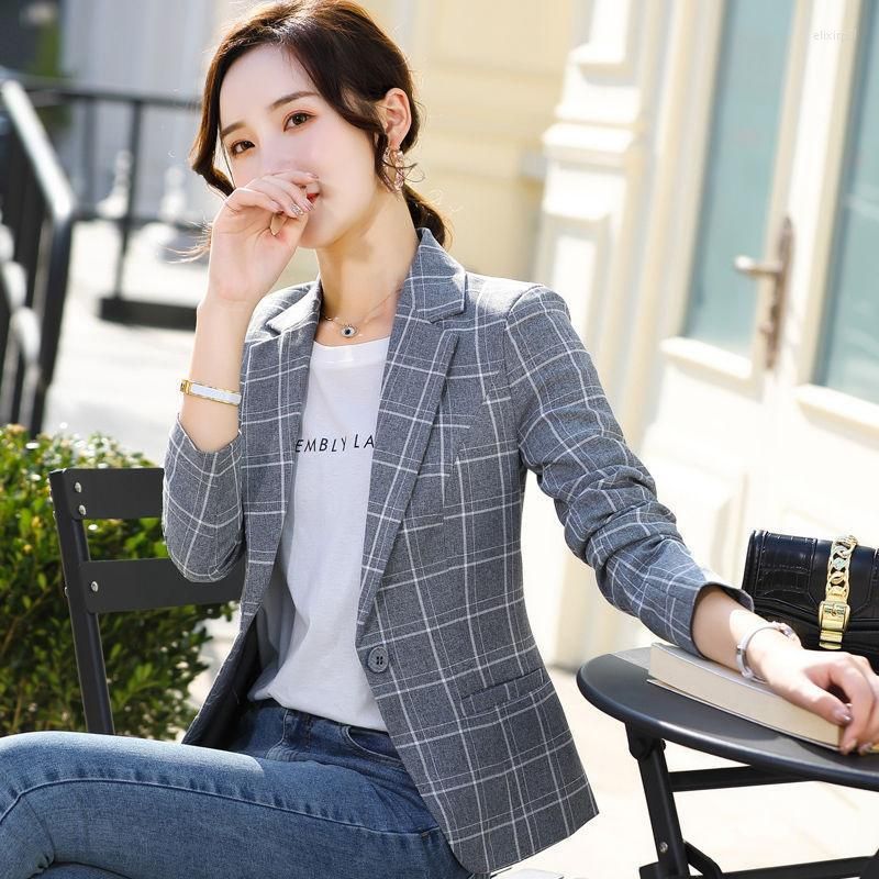 Grauer Plaid Blazer