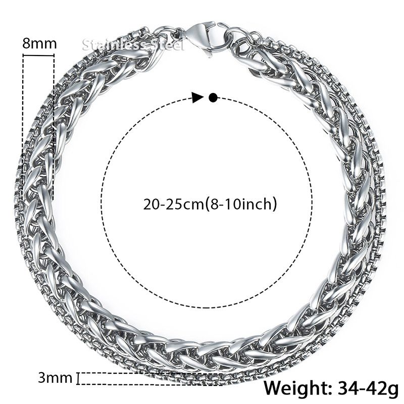 8mm Argent DB75 8 pouces 20cm