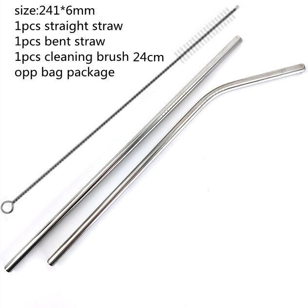 241mm Bent Straw Straw + Brush