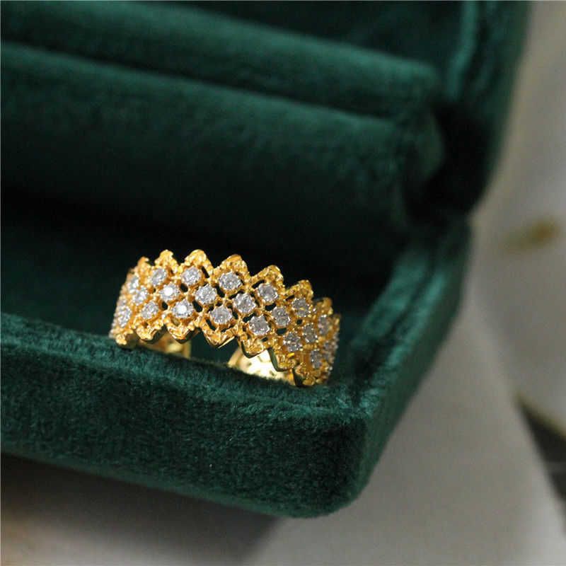 Full Diamond Gold Ring (adjustable Ope