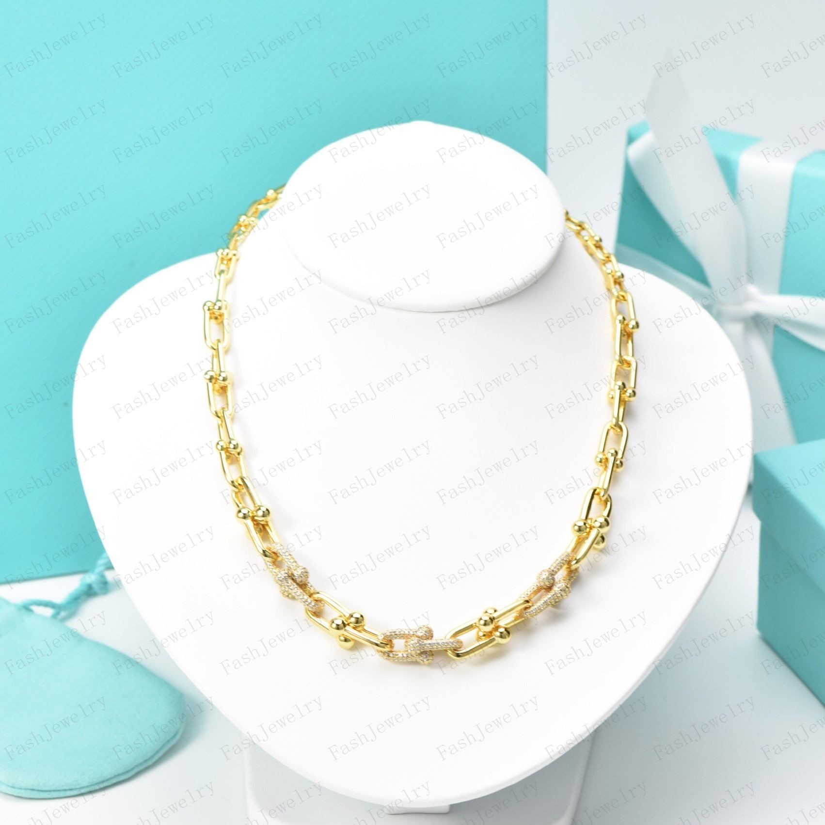 Gold colored necklace