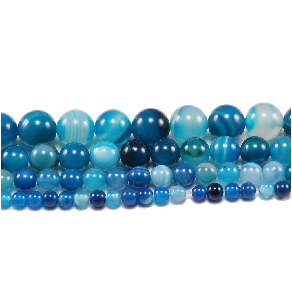 Azul bandado (6mm, aproximadamente62pcs)