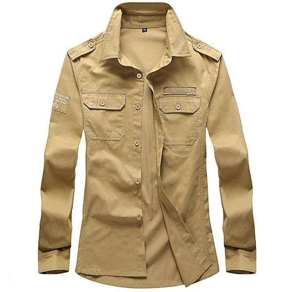 Kaki safari shirt