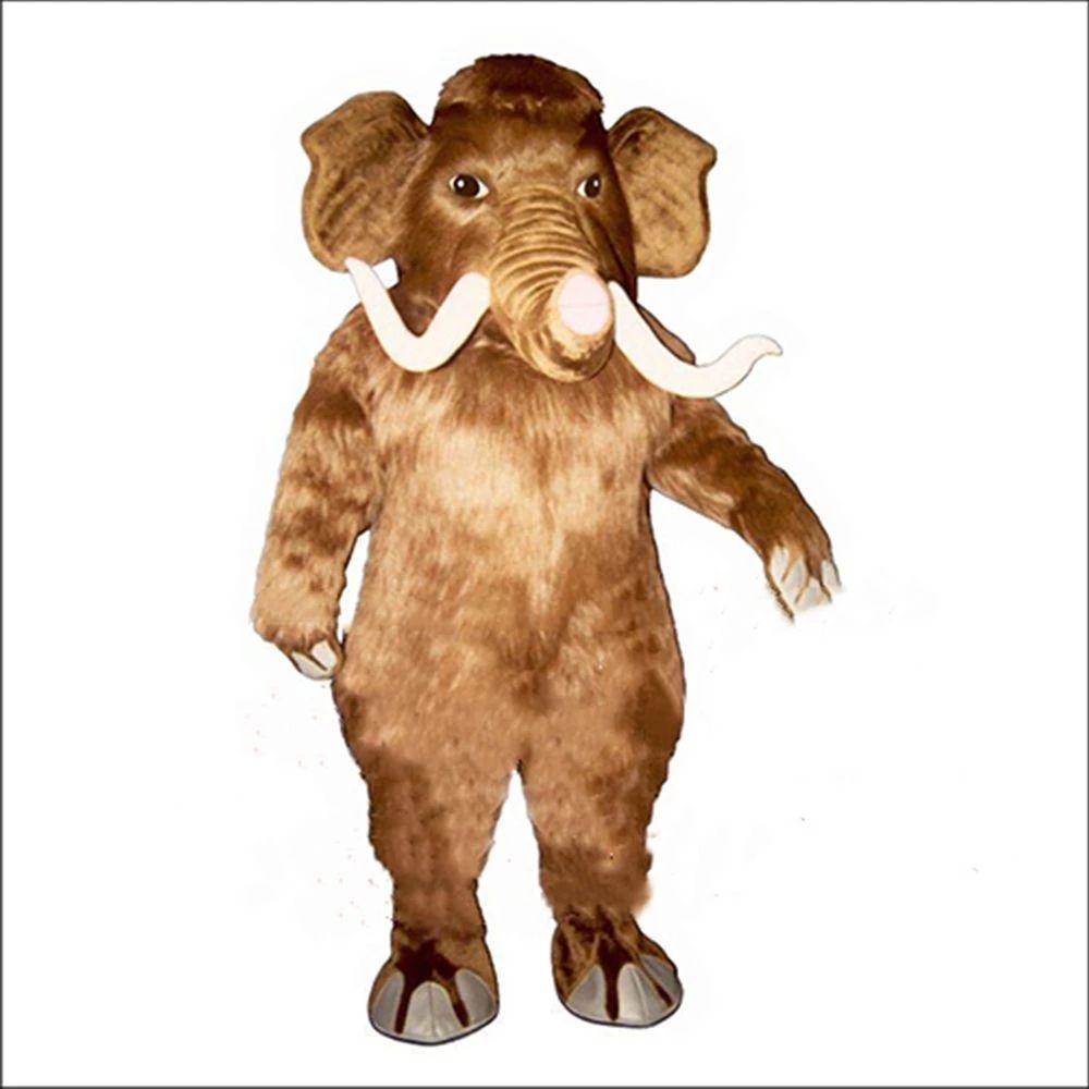 Long Hair Elephant Mascot Costume Furry Animals Party Clothings Fancy Dress  Outdoor Jumpsuit Halloween Xmas Parade Suits