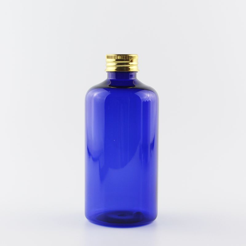 250ml Blue Bottle Gold Plastic