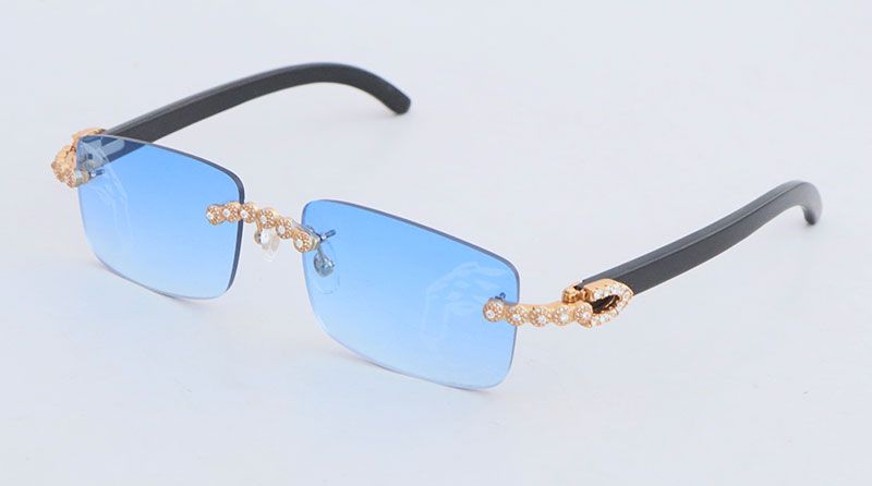 BLACK/Gold Blue Lens