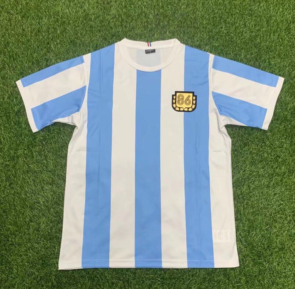 1986 Maradona Argentina Retro Soccer Jerseys Uniforms 1993 1994 1996 1997 1998 2000 2001 2006 2010 2014 Camisa de fútbol 86 93 94 96 97 98 06 14 Manga lejos