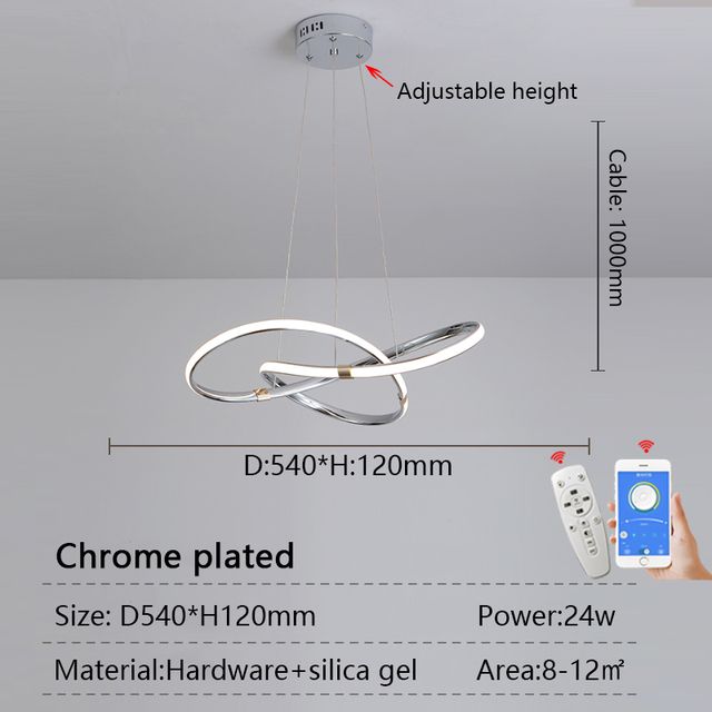 Chrome 540mm 24W تعتيم مع جهاز التحكم عن بُعد