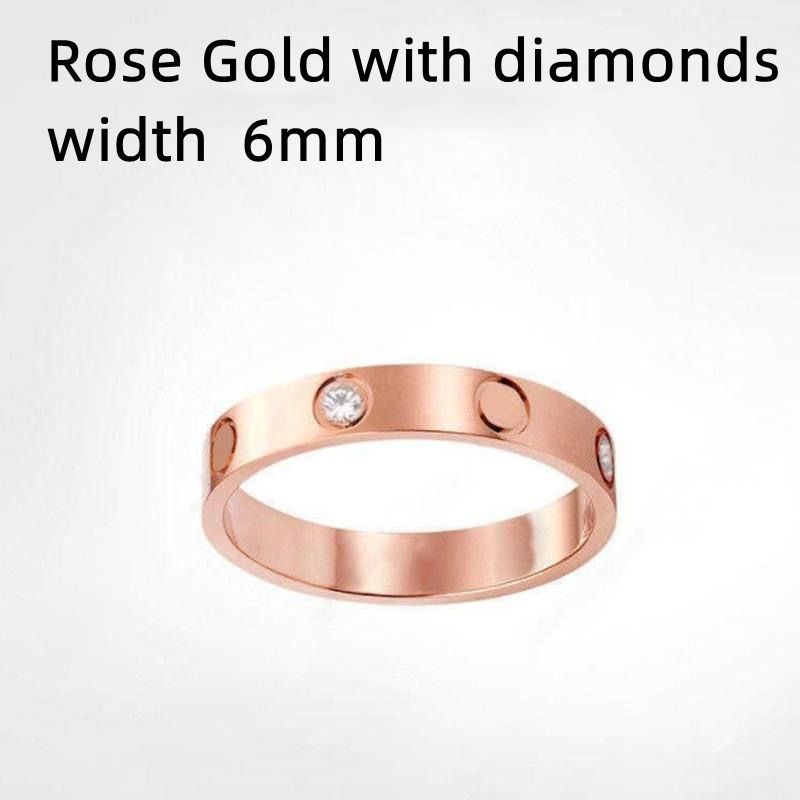 الذهب الوردي 6 مم مع الماس