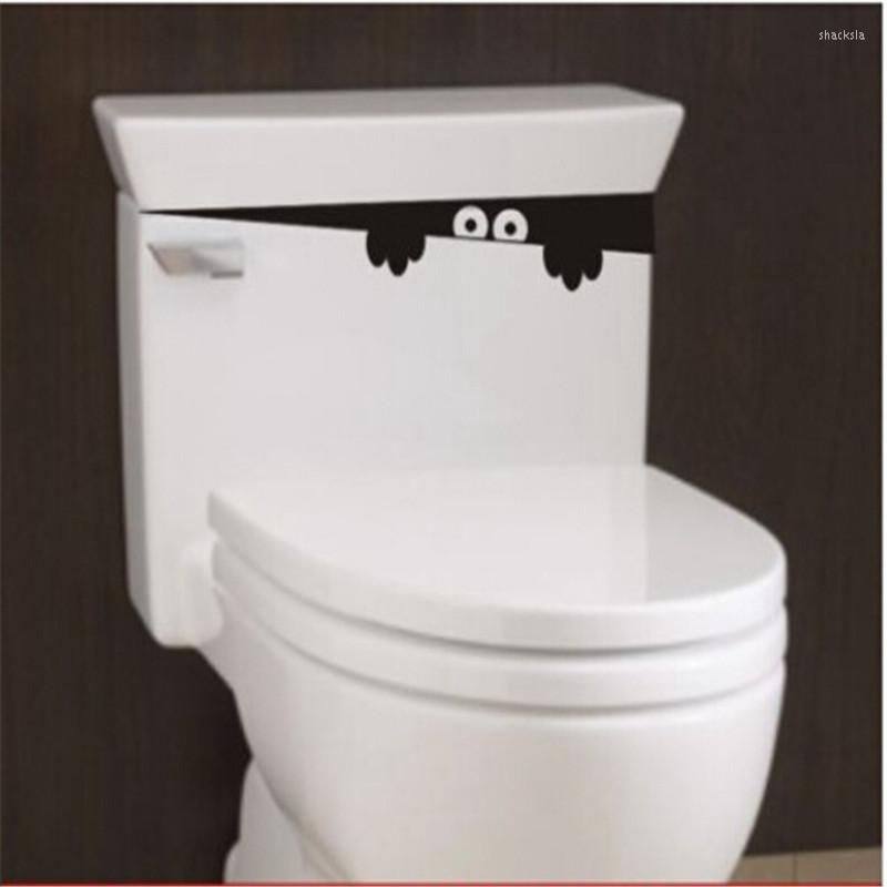 Wall Stickers Black Funny Toilet Seat Sticker Bathroom Car Tank Window Home  Decor Cartoon Slef-adhesive