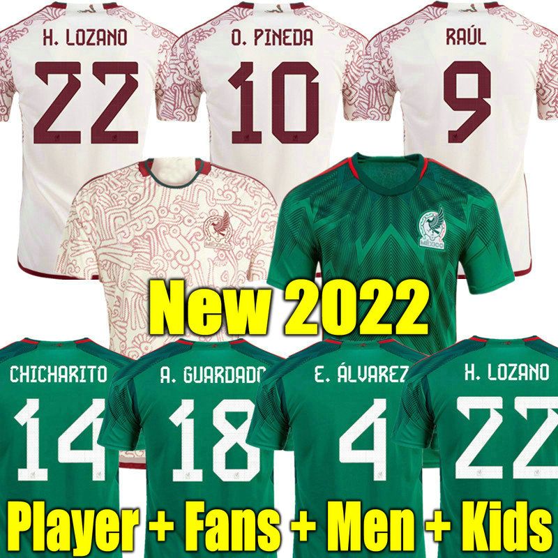 RAUL 2022 México Home Away Jerseys de fútbol Fans Jugador Lozano Vega  Football Kit Camiseta Camisetas