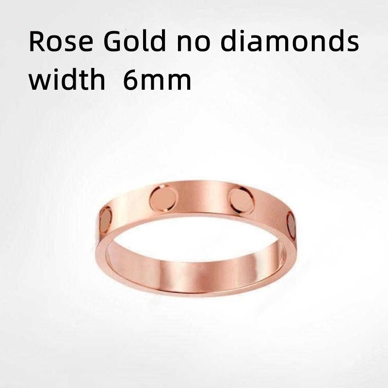 6mm oro rosa senza diamanti