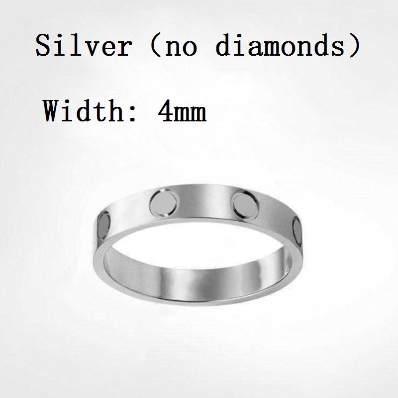 Plata (4mm) -Love Anillo