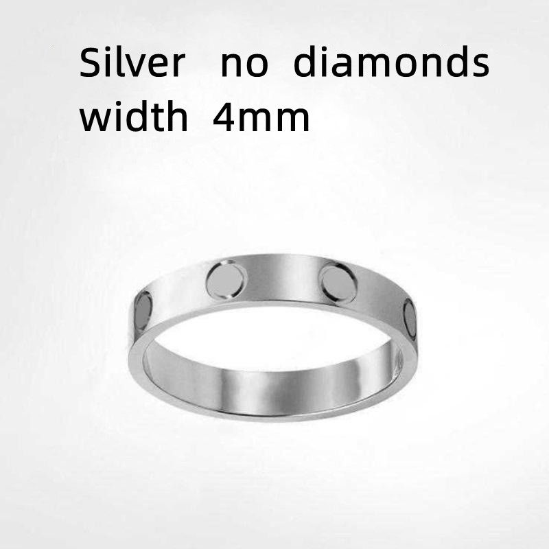 4mm Argent Pas de diamants