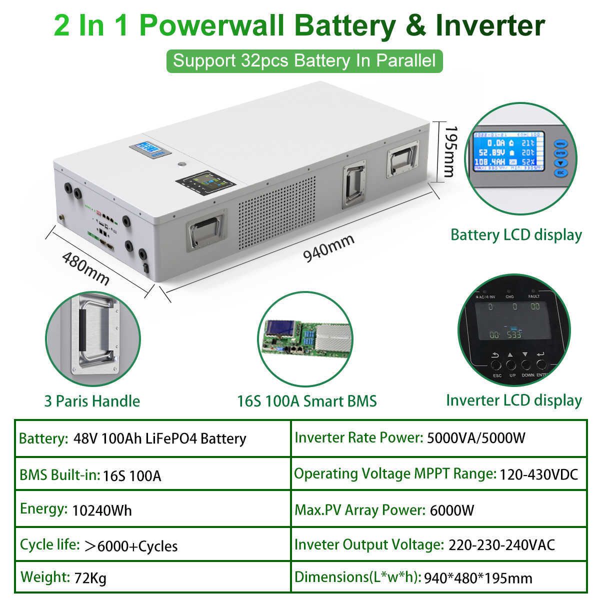 2 in 1 5kw Powerwall