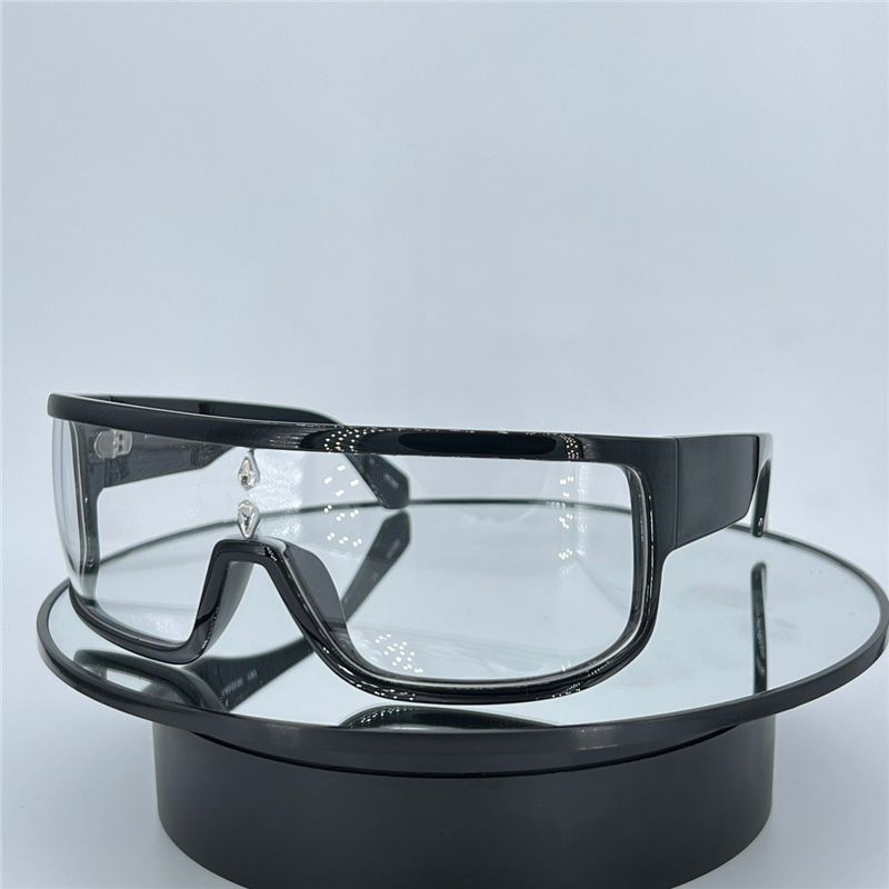 Black White Frame Clear Lens