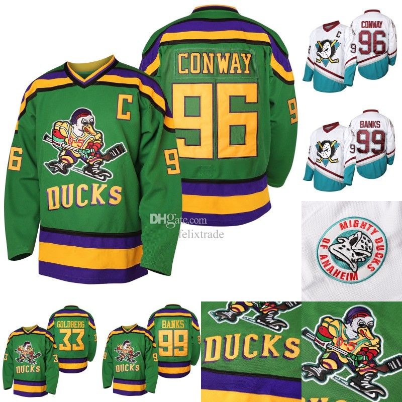 Greg Goldberg Mighty Ducks 33 Ice Hockey Jersey, 3XL / White