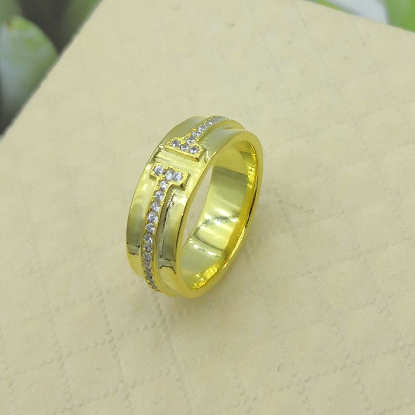 Gold T daimond men ring