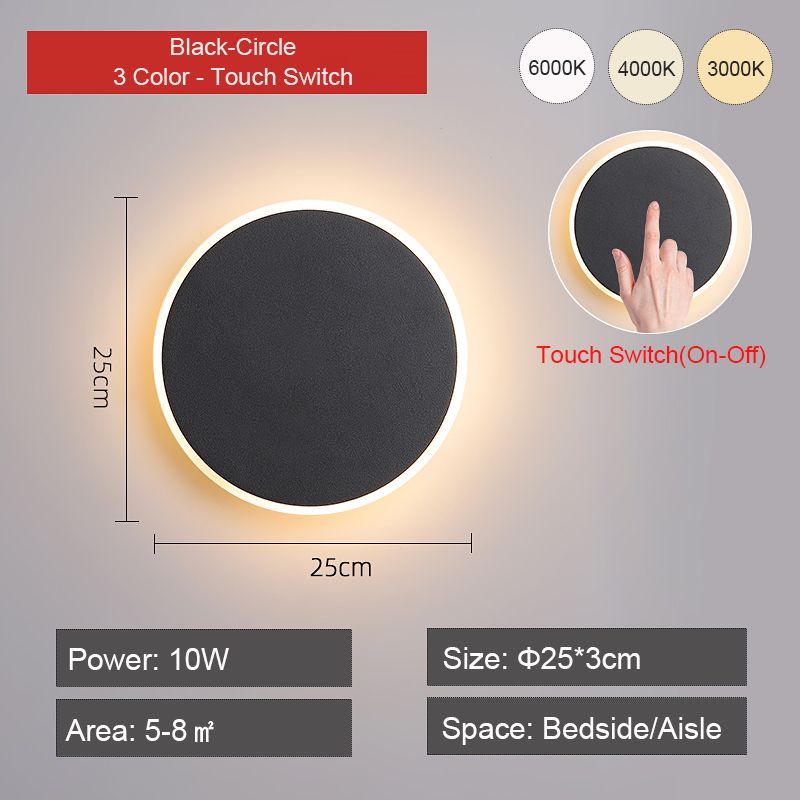 Black-C-25cm China 3 color Touch Switch