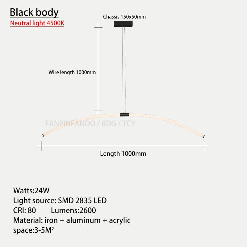 Black 100cm Neutral light 4500K