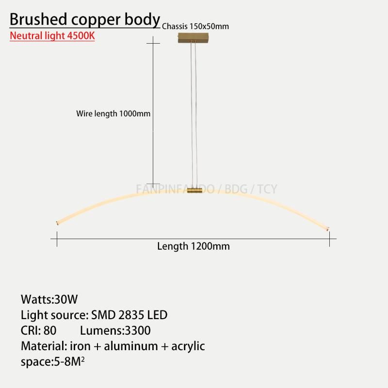 brushed copper 120cm Neutral light 4500K