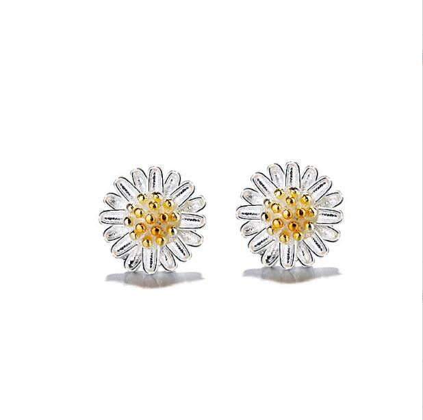 Boucles d'oreilles de coeur de fleur d'or