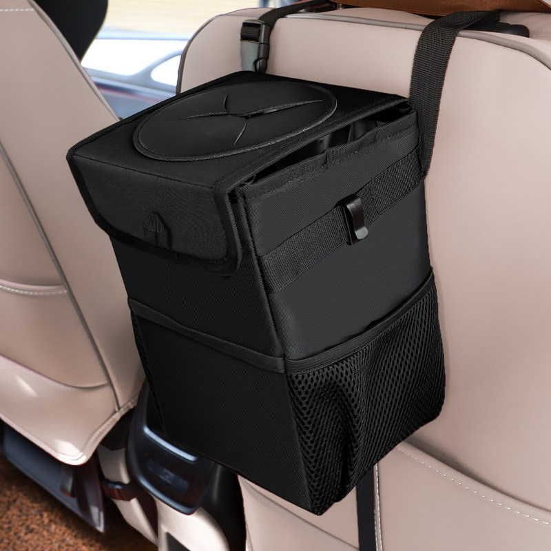 1Pc Black Car Trash Can Pack Bag Waterproof Car Trash Bag for