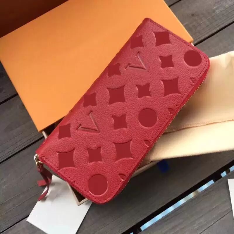 embossed red wallet