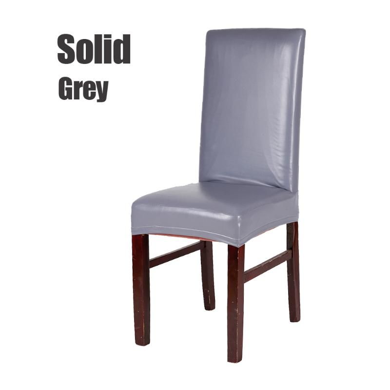 Solide gris extensible Housse de chaise