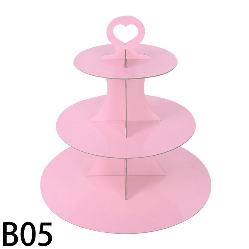Bakeware Tools 3 Layer Paper Cake Stand Birthday Bronzing Round