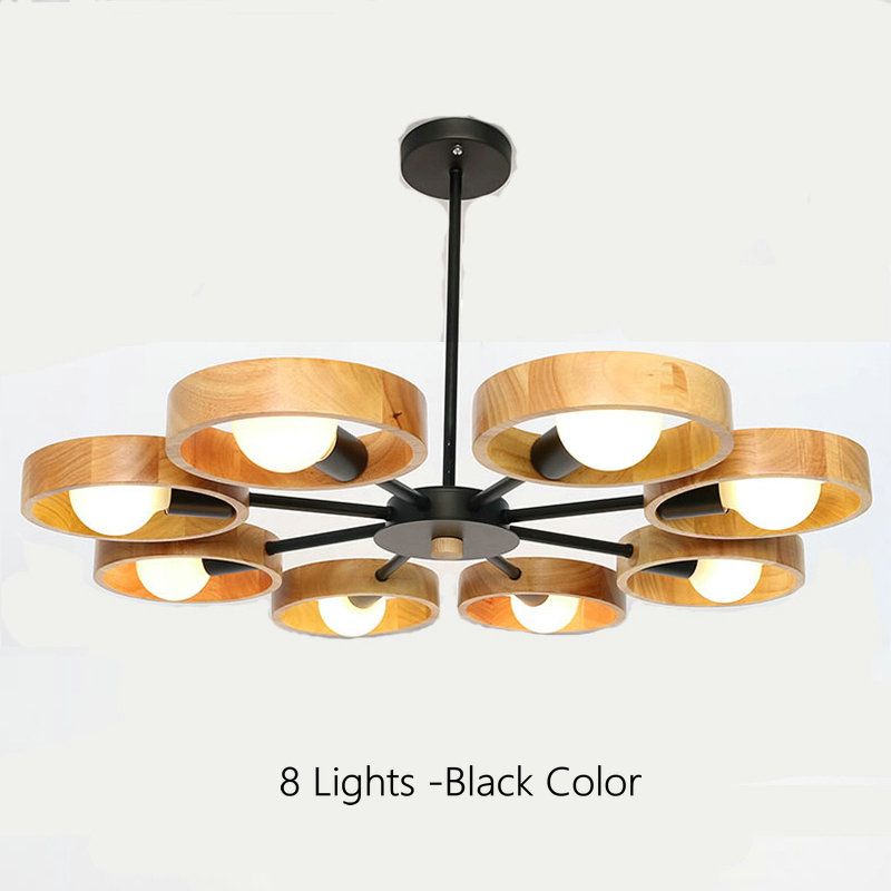 8 Lights-Black No Bulb