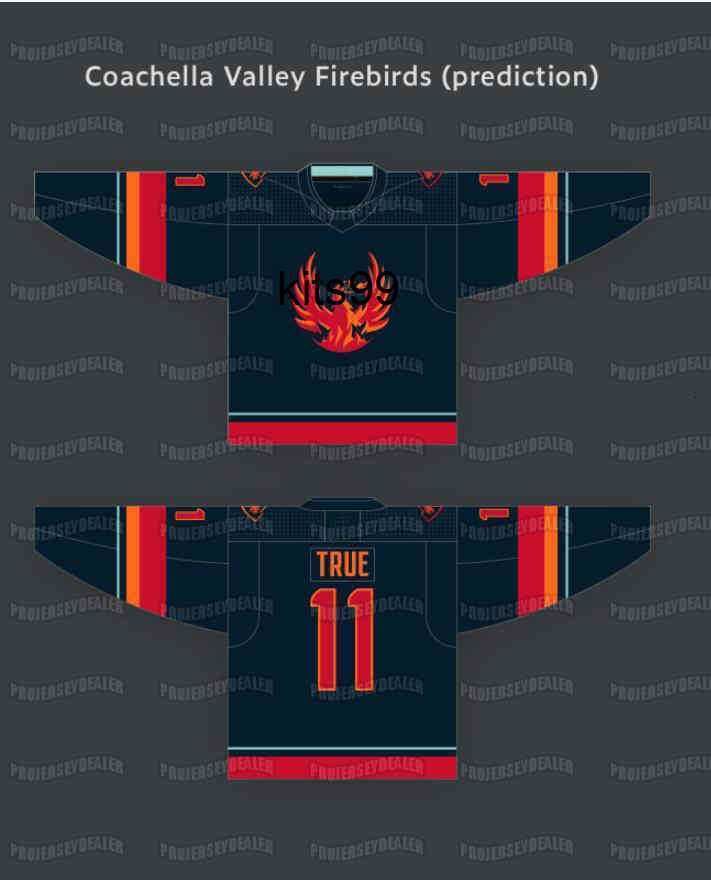 Customized AHL Coachella Valley Firebirds Premier Dark Jersey - WanderGears