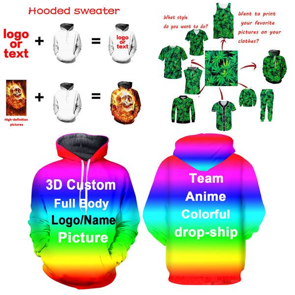 Benutzerdefinierte 3D -Hoodies