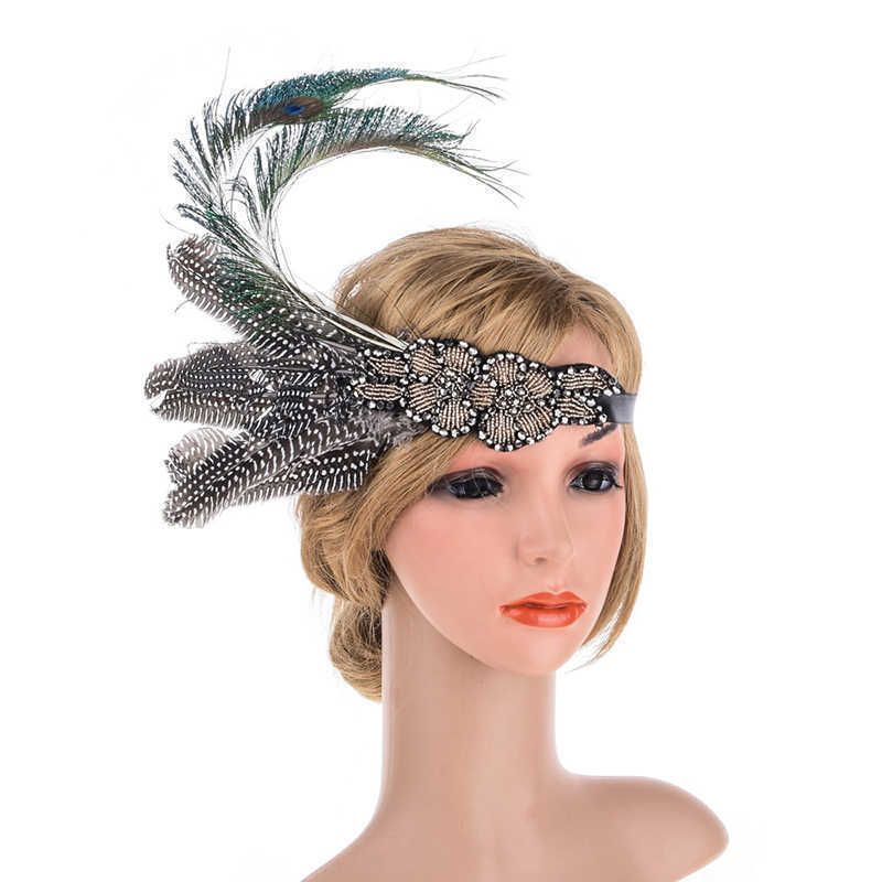 Feathers & Silver Beaded Flapper Headbands 1920s Girls Feather Hair Bands Wedding Hair Accessories for Bride Feathers & Silver Beaded Flapper Headbands 1920s Girls Feather Hair Bands Wedding Hair Accessories for Bride